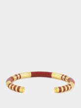 Aurélie Bidermann Burgundy Positano Striped Bangle