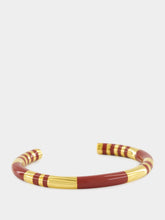 Aurélie Bidermann Burgundy Positano Striped Bangle