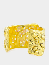 Aurélie Bidermann Gold Atalide Cuff with Garnet and Pink Opal