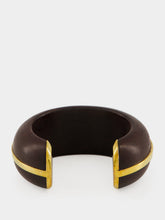 Lizzie Fortunato Halo Acacia Wood and Gold Cuff Bracelet