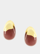 Lizzie Fortunato Aubergine Toro Enamel Teardrop Earrings