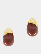Lizzie Fortunato Aubergine Toro Enamel Teardrop Earrings