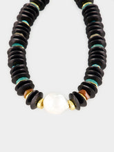 Lizzie Fortunato Milano Pearl and Black Horn Beaded Necklace