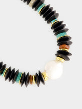 Lizzie Fortunato Milano Pearl and Black Horn Beaded Necklace