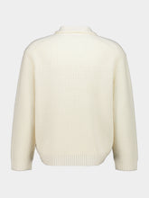 Commas Off-White Wool Cashmere Collared Sweater