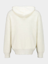 Commas White Relaxed Knit Hooded Sweatshirt