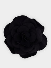 Paula Black Handmade Flower Brooch