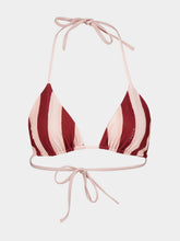 Fendi Red and Pink Pequin Triangle Bikini Top