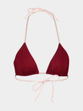 Fendi Red and Pink Pequin Triangle Bikini Top
