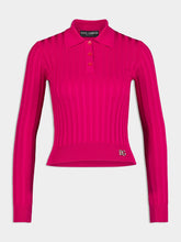 Dolce & Gabbana Cropped Polo Shirt In Ribbed Silk