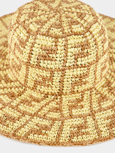 Fendi Beige FF Cotton Wide-Brim Hat