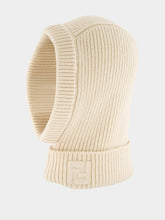 Fendi Beige Ribbed-Knit Balaclava