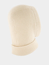 Fendi Beige Ribbed-Knit Balaclava