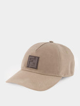 Fendi Dove Grey Cotton Baseball Cap with Leather Patch