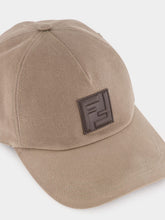 Fendi Dove Grey Cotton Baseball Cap with Leather Patch