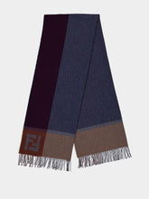 Fendi Blue Wool Maxi Scarf
