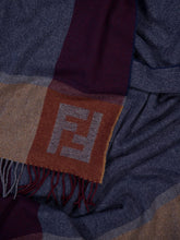 Fendi Blue Wool Maxi Scarf