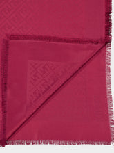 Fendi Cherry Red FF Silk & Wool Shawl