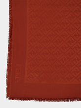 Fendi Sienna Brown FF Jacquard Silk and Wool Shawl