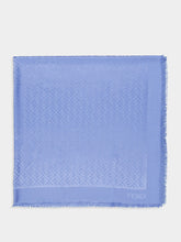 Fendi Violet Blue Silk and Wool Shawl