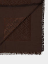Fendi Brown FF Jacquard Silk-Wool Shawl