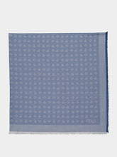 Fendi Blue FF Silk and Wool Shawl