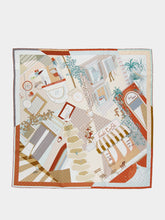 Fendi Orange Walking Around Rome Silk Foulard