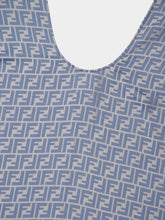 Fendi Blue Wool and Silk FF Jacquard Poncho