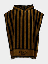 Fendi Brown Pequin Poncho