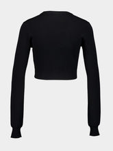 Dolce & Gabbana Black Wool Cardigan with Deep V-Neck