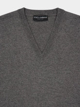 Dolce & Gabbana Grey V-Neck Cashmere Pullover