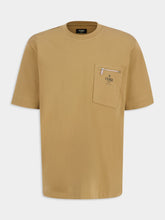 Fendi Camel Brown T-Shirt with Logo Pocket