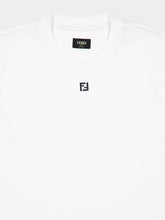 Fendi White Cotton T-Shirt with Metal FF Detail