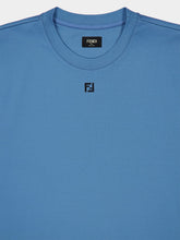 Fendi Light Blue Cotton T-Shirt with FF Detail