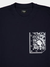 Fendi Dark Blue T-Shirt with Bandana Pocket