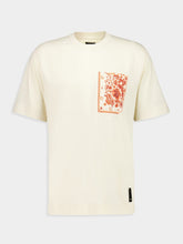 Fendi White T-Shirt with Coral Bandana Pocket