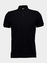 Fendi Black Cotton Piqué Polo with FF Silk Detail