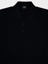 Fendi Black Cotton Piqué Polo with FF Silk Detail