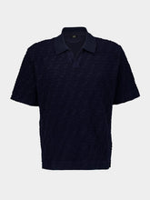 Fendi Dark Blue Terry Fabric Polo Shirt