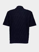 Fendi Dark Blue Terry Fabric Polo Shirt