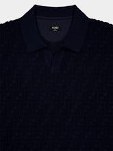 Fendi Dark Blue Terry Fabric Polo Shirt