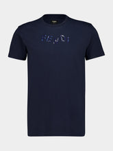 Fendi Dark Blue Cotton Logo T-Shirt