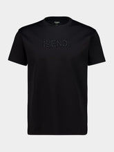 Fendi Black Cotton FF Selleria Logo T-Shirt