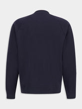 Fendi Dark Blue Cotton FF Metal Logo Sweater