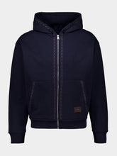 Fendi Navy Hooded Zip-Up Sweatshirt
