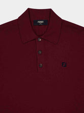 Fendi Burgundy Wool Long-Sleeve Polo