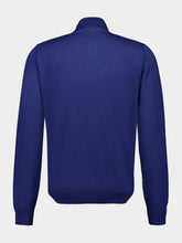 Fendi Blue Wool Long-Sleeve Polo
