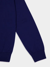 Fendi Blue Wool Long-Sleeve Polo