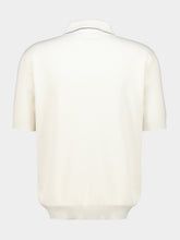 Fendi White Silk and Cotton Zip Polo Shirt