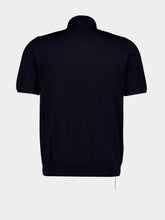 Fendi Navy Blue Wool Short-Sleeve Polo Shirt